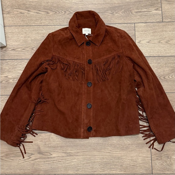 Sézane Women's Yuma Brown Fringe Jacket - Picture 7 of 13